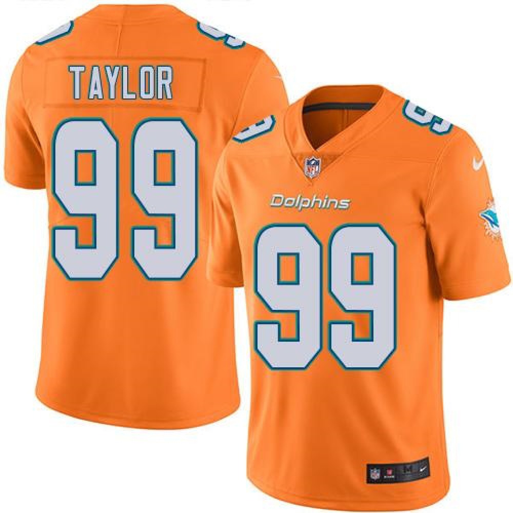 Dolphins #99 Jason Taylor Orange Men's Stitched NFL Limited Rush Jersey 
