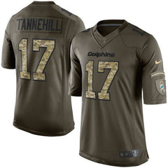 Dolphins #17 Ryan Tannehill Green Men's Stitched NFL Limited Salute to Service Jersey 
