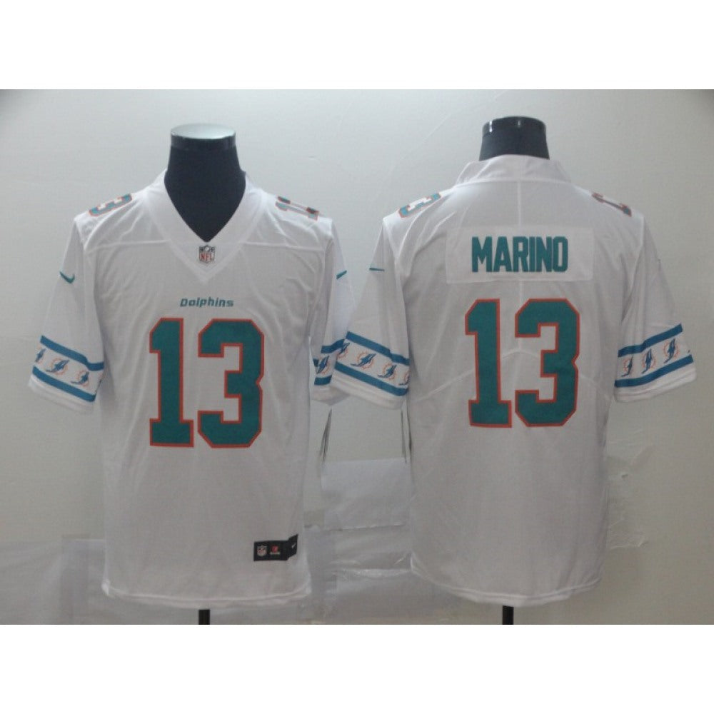 Men's Miami Dolphins #13 Dan Marino White Team Logo Stitched NFL Jersey 