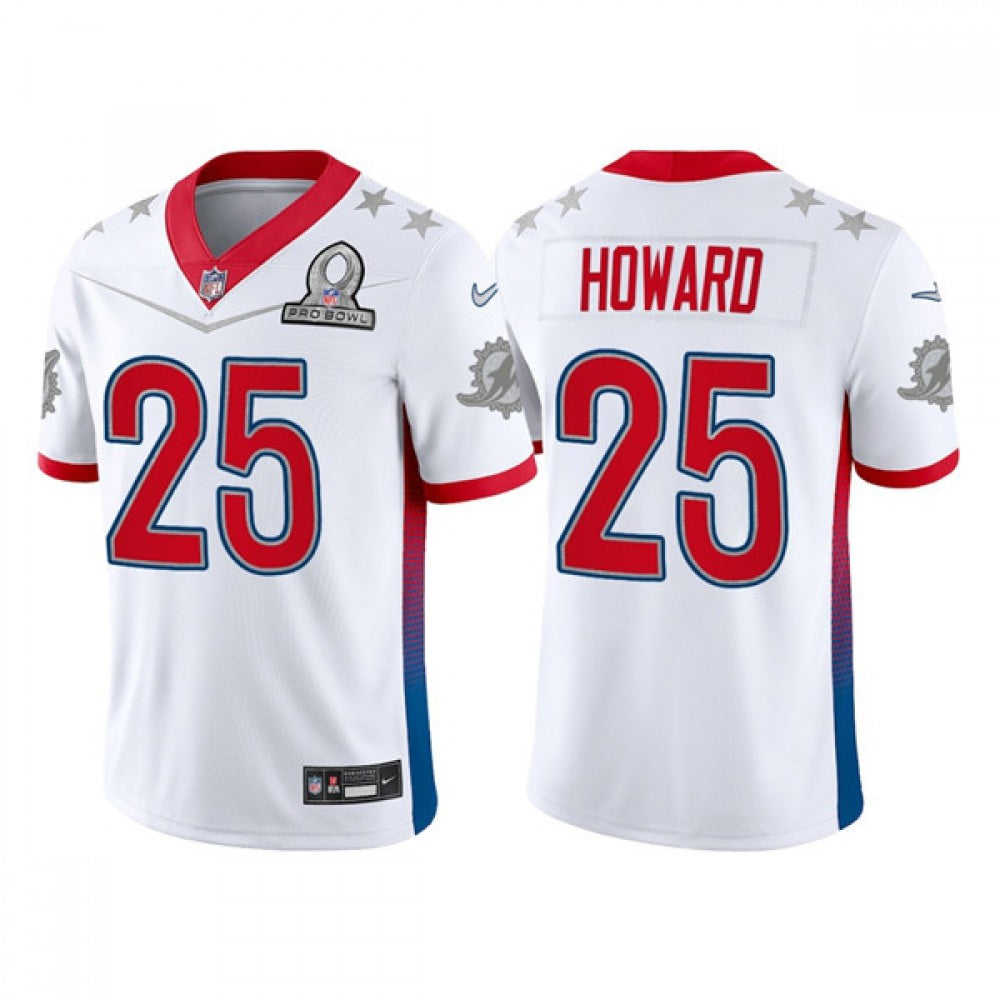 Men's Miami Dolphins #25 Xavien Howard 2022 White AFC Stitched Jersey 