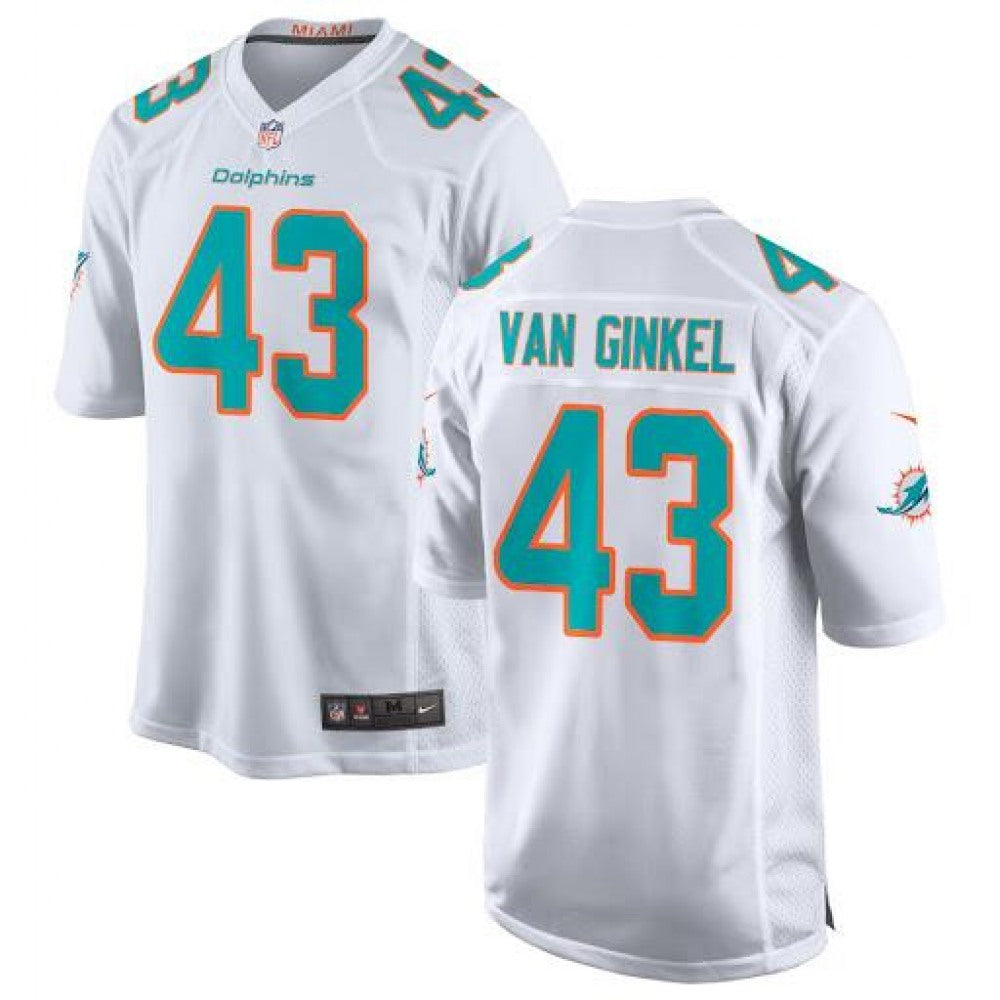 Men's Miami Dolphins #43 Andrew Van Ginkel White Stitched Football Jersey 