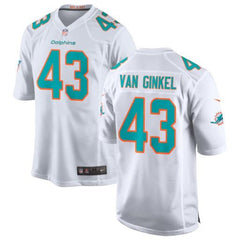 Men's Miami Dolphins #43 Andrew Van Ginkel White Stitched Football Jersey 