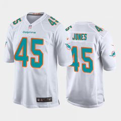Men's Miami Dolphins #45 Brandon Jones White Stitched Jersey 