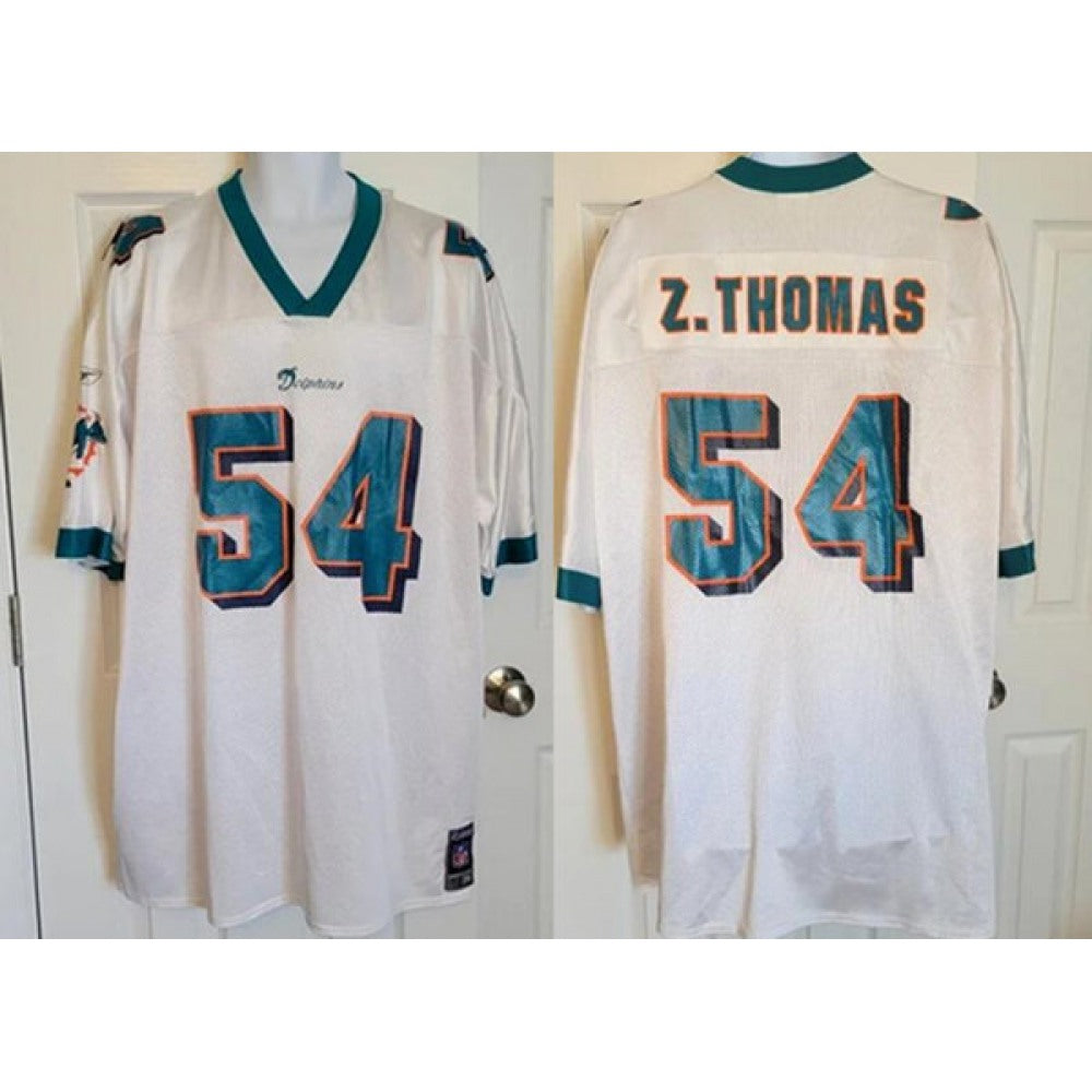 Men's Miami Dolphins #54 Zac Thomas White Stitched Football Jersey 