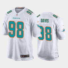 Men's Miami Dolphins #98 Raekwon Davis White Stitched Jersey 