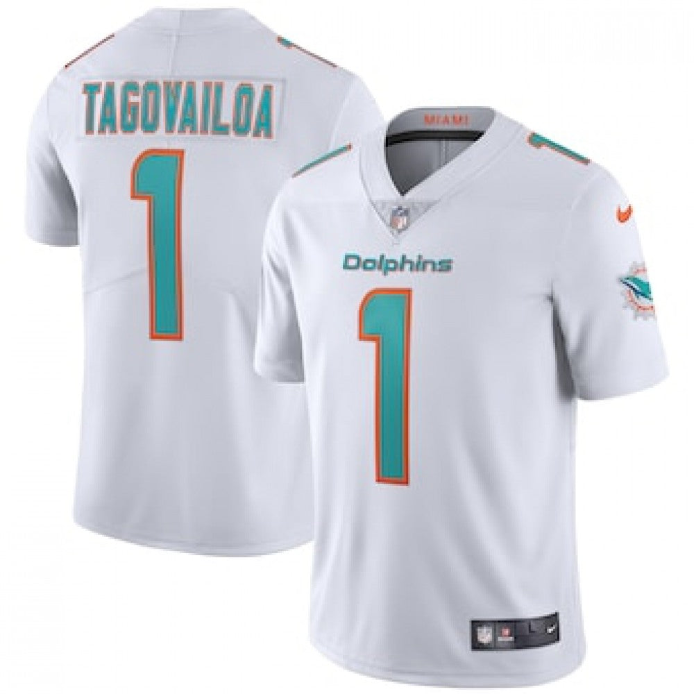 Men's Miami Dolphins #1 Tua Tagovailoa White Vapor Limited Stitched NFL Jersey 