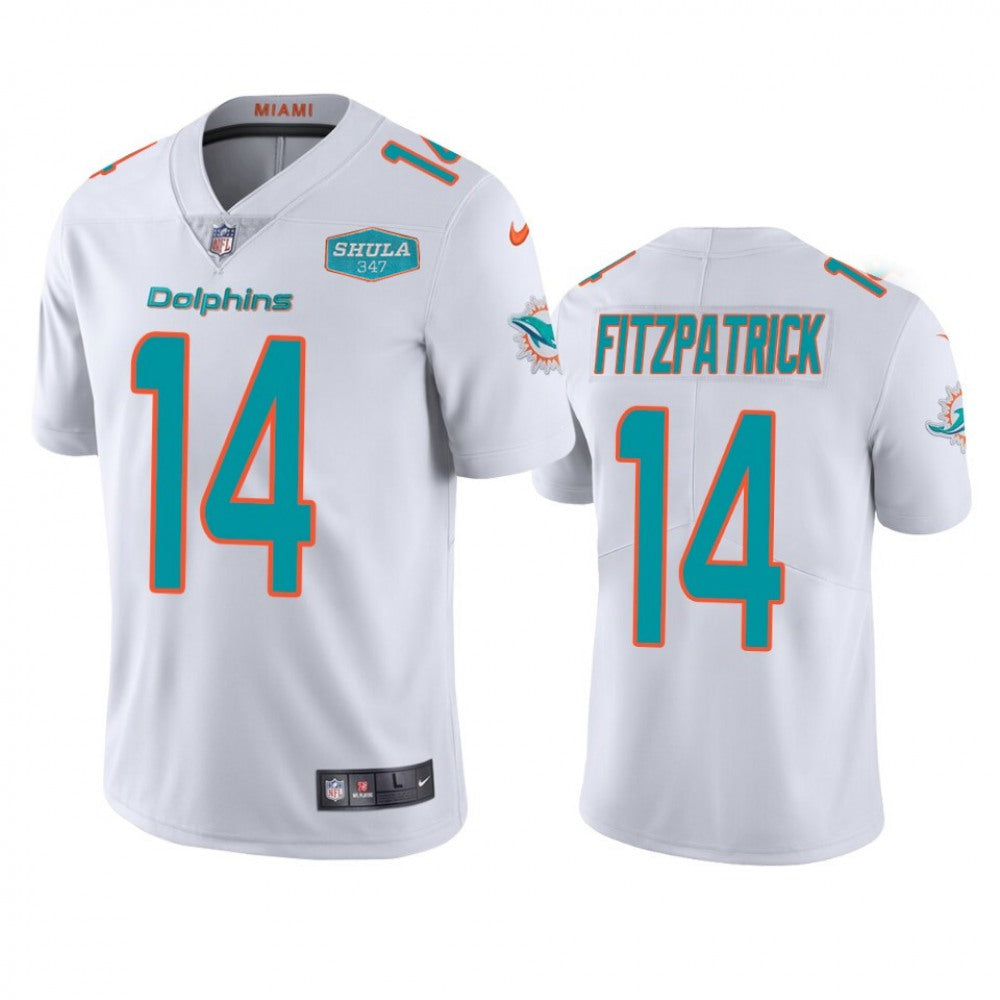 Men's Miami Dolphins #14 Ryan Fitzpatrick White With 347 Shula Patch 2020 Vapor Untouchable Limited Stitched NFL Jersey 