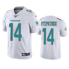 Men's Miami Dolphins #14 Ryan Fitzpatrick 2019 White 100th Season Vapor Untouchable Stitched NFL Jersey 