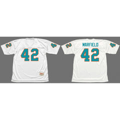 Men's Miami Dolphins #42 Paul Warfield White 1972 Throwback Stitched Football Jersey 