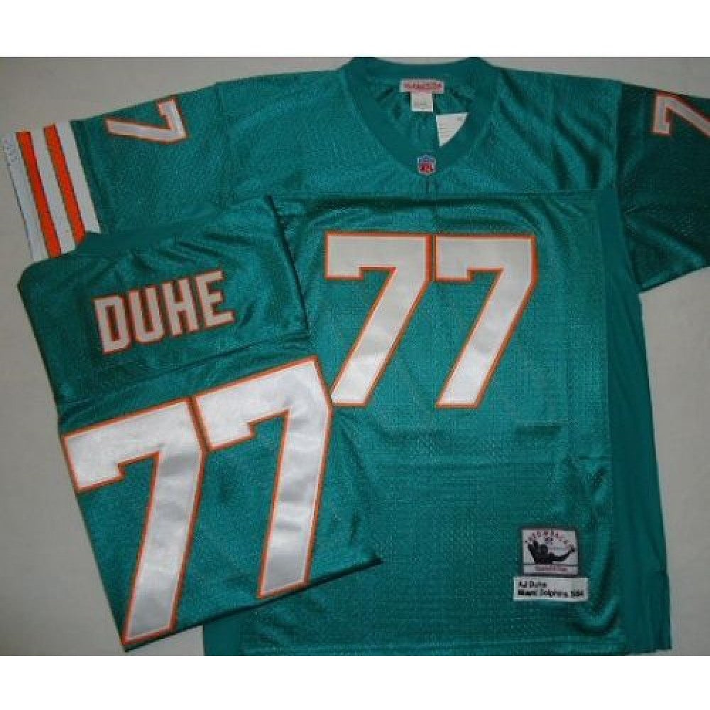 Mitchell And Ness Dolphins #77 AJ Duhe Green Stitched NFL Jerseys 