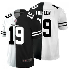 Men's Minnesota Vikings #19 Adam Thielen Black & White Split Limited Stitched Jersey 