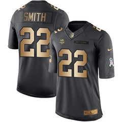 Vikings #22 Harrison Smith Black Men's Stitched NFL Limited Gold Salute To Service Jersey 