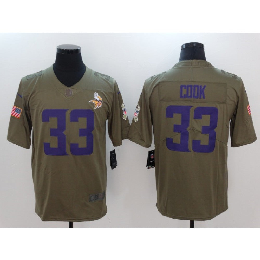 Men's Minnesota Vikings #33 Dalvin Cook Camo Salute To Service Limited Stitched NFL Jersey 