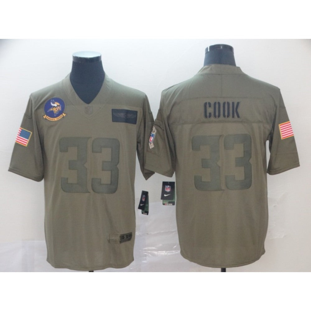 Men's Minnesota Vikings #33 Dalvin Cook 2019 Camo Salute To Service Limited Stitched NFL Jersey 