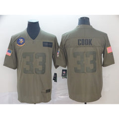 Men's Minnesota Vikings #33 Dalvin Cook 2019 Camo Salute To Service Limited Stitched NFL Jersey 