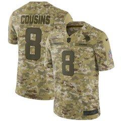 Men's Minnesota Vikings #8 Kirk Cousins 2018 Camo Salute to Service Limited Stitched NFL Jersey 