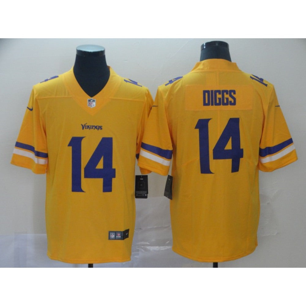 Men's Minnesota Vikings #14 Stefon Diggs 2019 Gold Inverted Legend Stitched NFL Jersey 