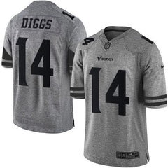 Vikings #14 Stefon Diggs Gray Men's Stitched NFL Limited Gridiron Gray Jersey 