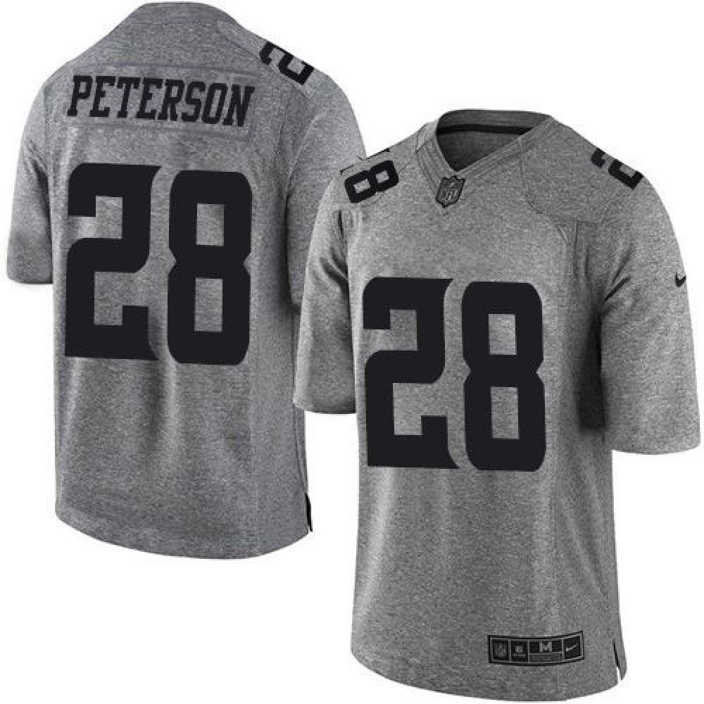 Vikings #28 Adrian Peterson Gray Men's Stitched NFL Limited Gridiron Gray Jersey 