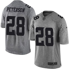 Vikings #28 Adrian Peterson Gray Men's Stitched NFL Limited Gridiron Gray Jersey 