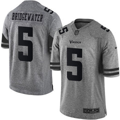 Vikings #5 Teddy Bridgewater Gray Men's Stitched NFL Limited Gridiron Gray Jersey 