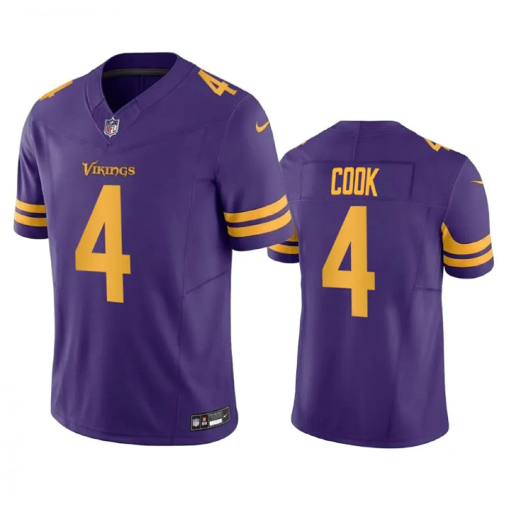Men's Minnesota Vikings #4 Dalvin Cook Purple 2023 F.U.S.E. Color Rush Stitched Jersey 