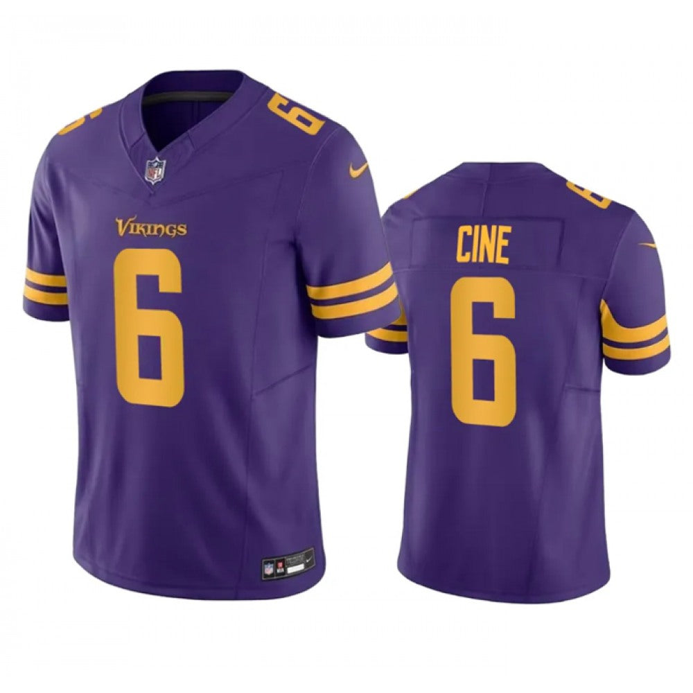 Men's Minnesota Vikings #6 Lewis Cine Purple 2023 F.U.S.E. Color Rush Stitched Jersey 