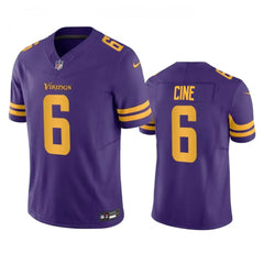 Men's Minnesota Vikings #6 Lewis Cine Purple 2023 F.U.S.E. Color Rush Stitched Jersey 