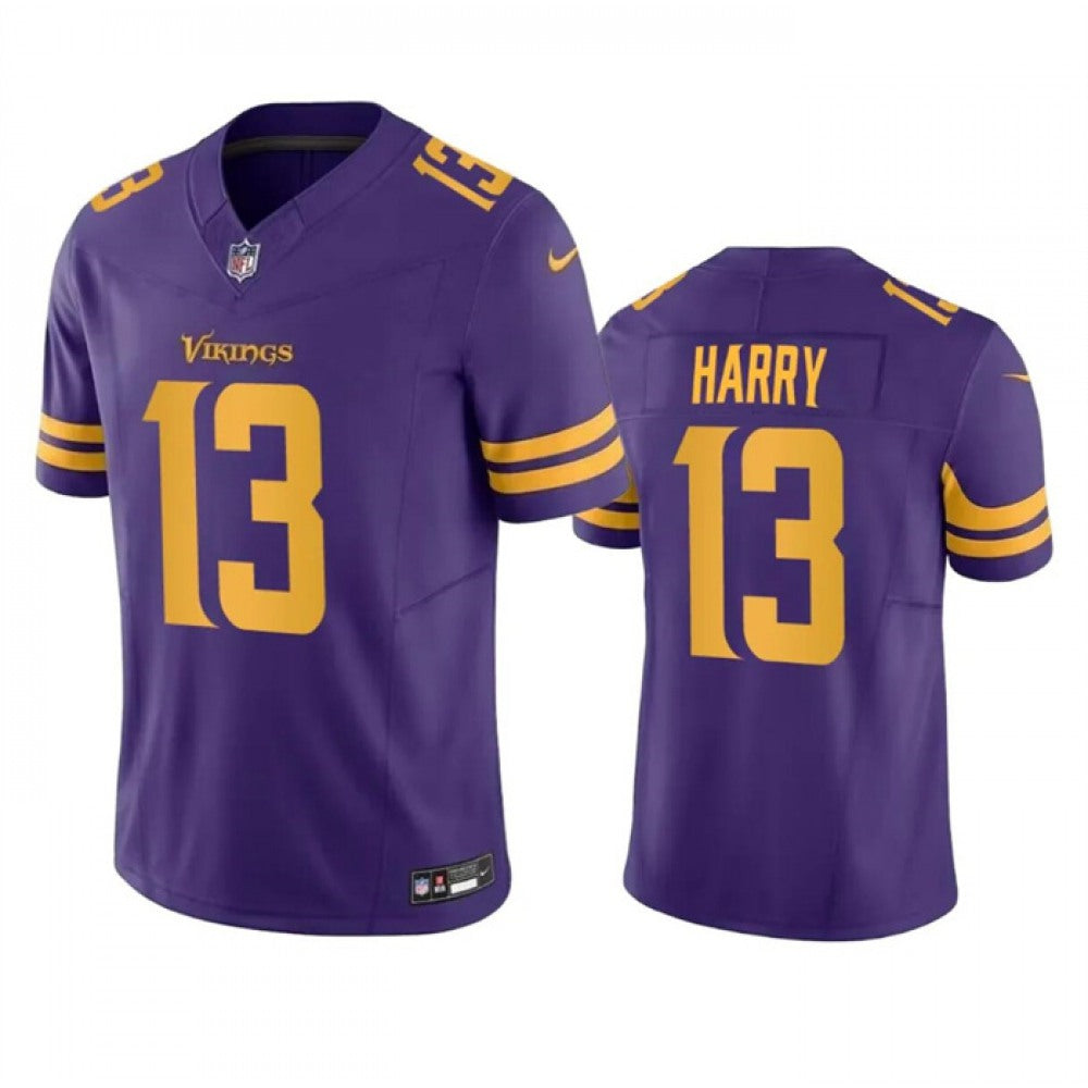 Men's Minnesota Vikings #13 N'Keal Harry Purple 2023 F.U.S.E. Color Rush Limited Stitched Jersey 