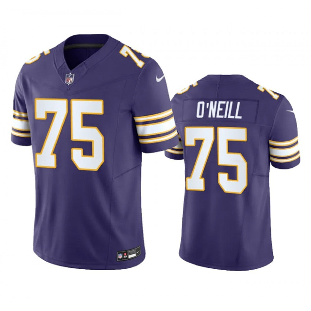 Men's Minnesota Vikings #75 Brian O'Neill Purple 2023 F.U.S.E. Vapor Untouchable Limited Stitched Jersey 