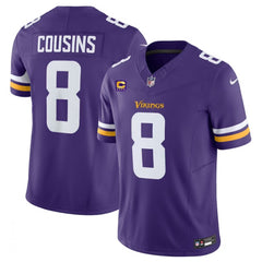 Men's Minnesota Vikings #8 Kirk Cousins Purple 2023 F.U.S.E. With 4-Star C Patch Vapor Untouchable Limited Stitched Jersey 