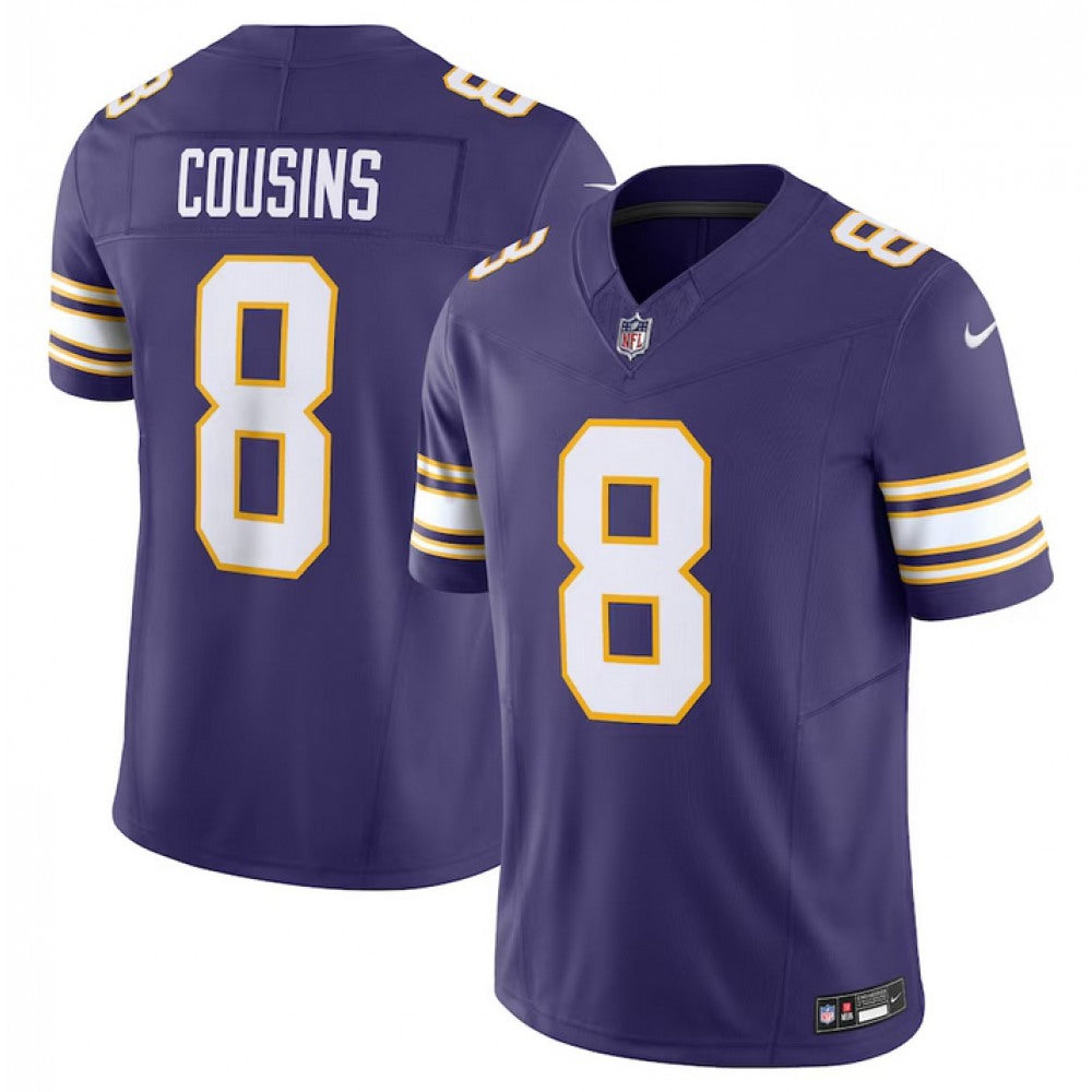 Men's Minnesota Vikings #8 Kirk Cousins Purple 2023 F.U.S.E. Vapor Untouchable Limited Stitched Jersey 
