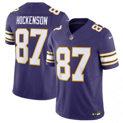 Men's Minnesota Vikings #87 T.J. Hockenson Purple 2023 F.U.S.E. Vapor Untouchable Limited Stitched Jersey 