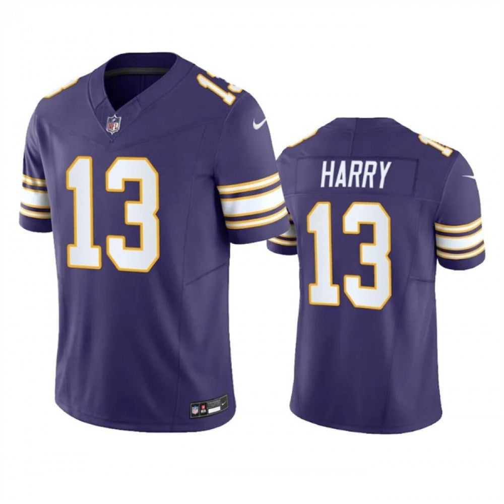 Men's Minnesota Vikings #13 N'Keal Harry Purple 2023 F.U.S.E. Throwback Vapor Untouchable Limited Stitched Jersey 