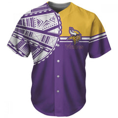 Men's Minnesota Vikings Purple Baseball Jersey 