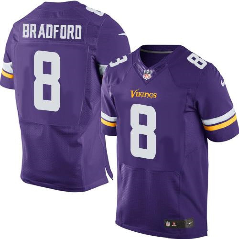 Vikings #8 Sam Bradford Purple Team Color Men's Stitched NFL Elite Jersey 