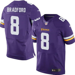 Vikings #8 Sam Bradford Purple Team Color Men's Stitched NFL Elite Jersey 