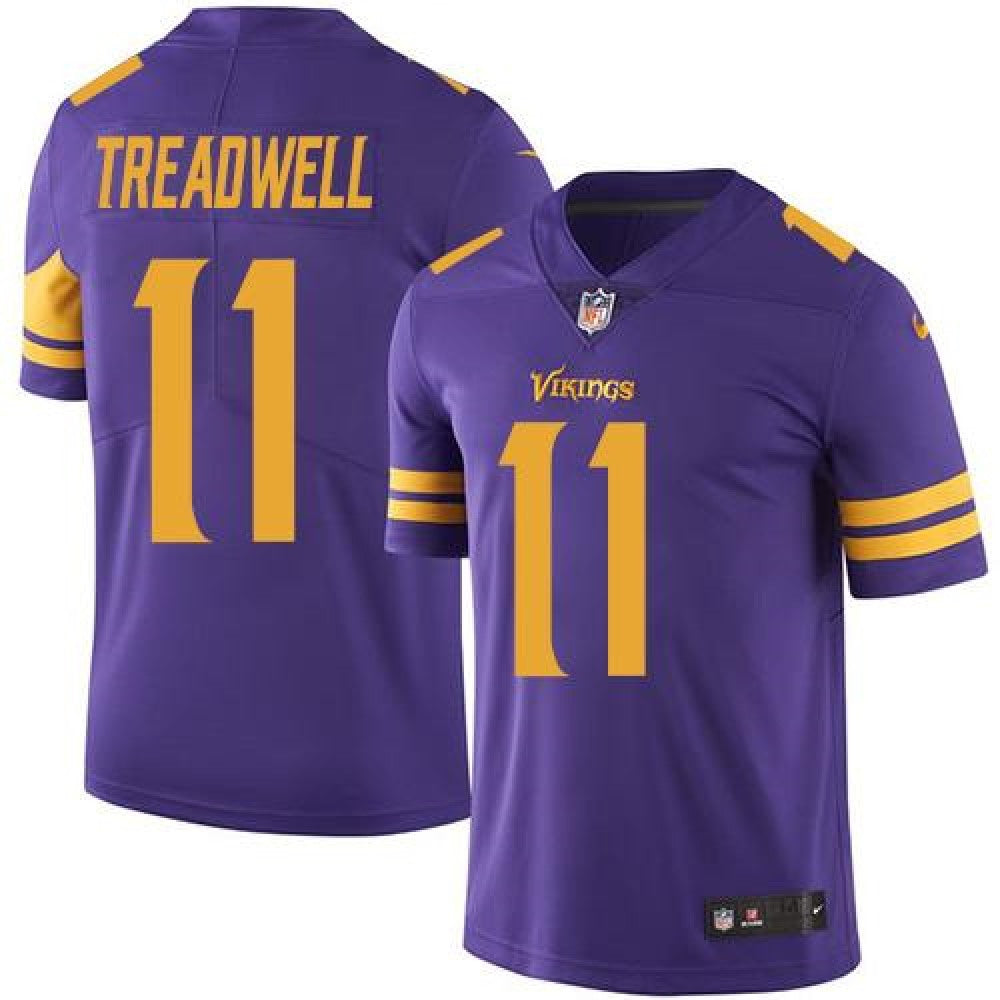 Vikings #11 Laquon Treadwell Purple Men's Stitched NFL Limited Rush Jersey 