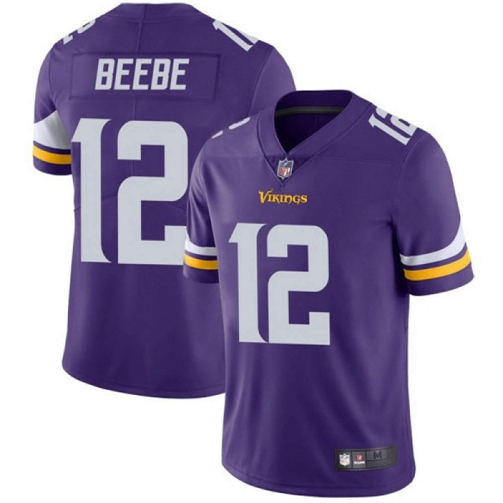 Men's Minnesota Vikings #12 Chad Beebe Purple Vapor Untouchable Limited Stitched Jersey 