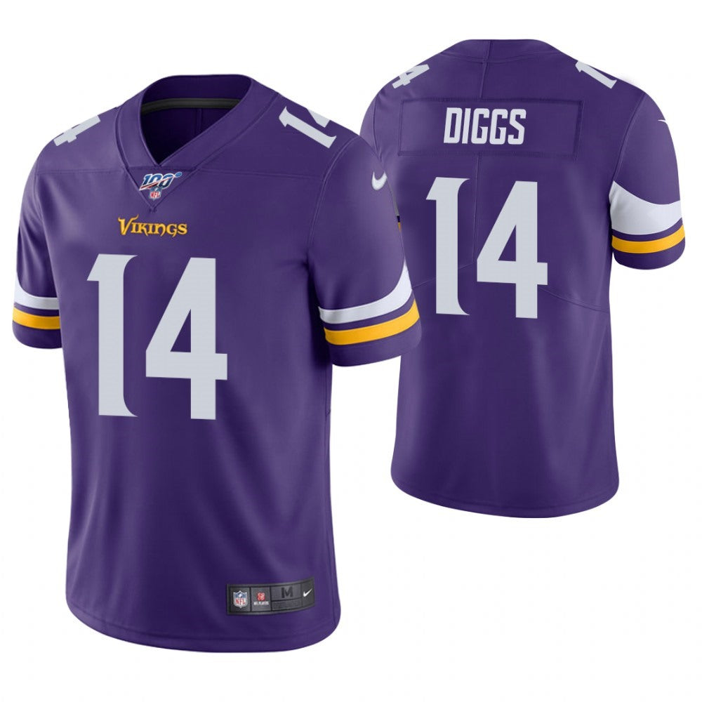 Men's Minnesota Vikings #14 Stefon Diggs Purple 2019 100th Season Vapor Untouchable Limited Stitched NFL Jersey 