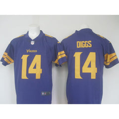 Men's Vikings #14 Stefon Diggs Purple Limited Rush Stitched NFL Jersey 