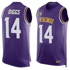 Vikings #14 Stefon Diggs Purple Team Color Men's Stitched NFL Limited Tank Top Jersey 