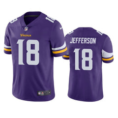 Men's Minnesota Vikings #18 Justin Jefferson Purple Vapor Untouchable Limited Stitched NFL Jersey 