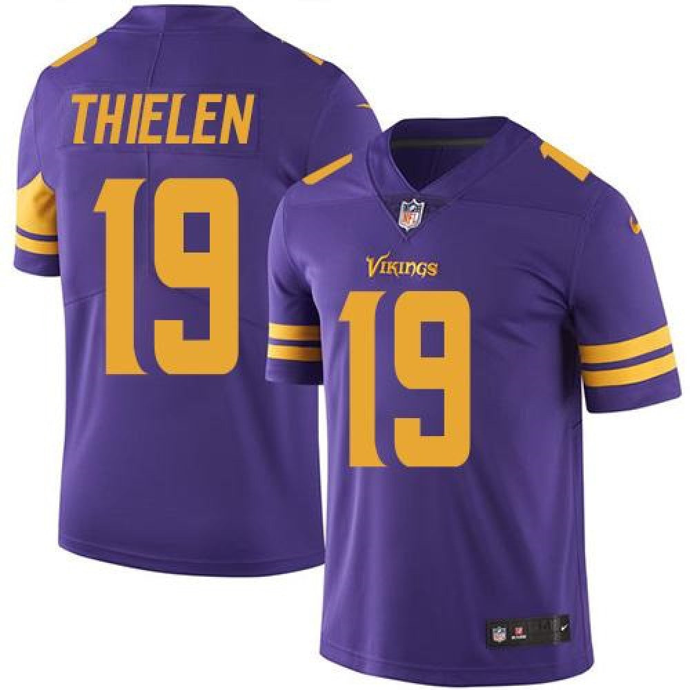 Vikings #19 Adam Thielen Purple Men's Stitched NFL Limited Rush Jersey 