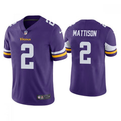 Men's Minnesota Vikings #2 Alexander Mattison Purple Vapor Untouchable Limited Stitched Jersey 