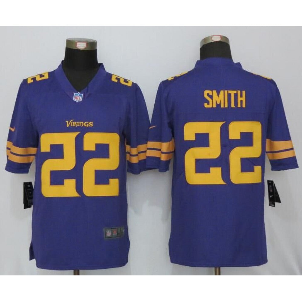 Men's Vikings #22 Harrison Smith Purple Limited Rush Stitched NFL Jersey 