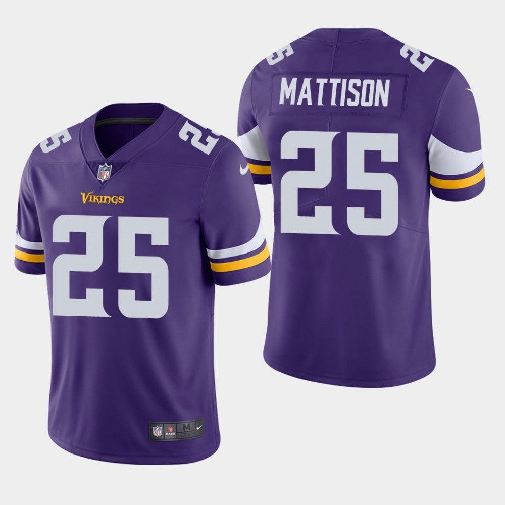 Men's Minnesota Vikings #25 Alexander Mattison Purple Vapor Untouchable Limited NFL Stitched Jersey 