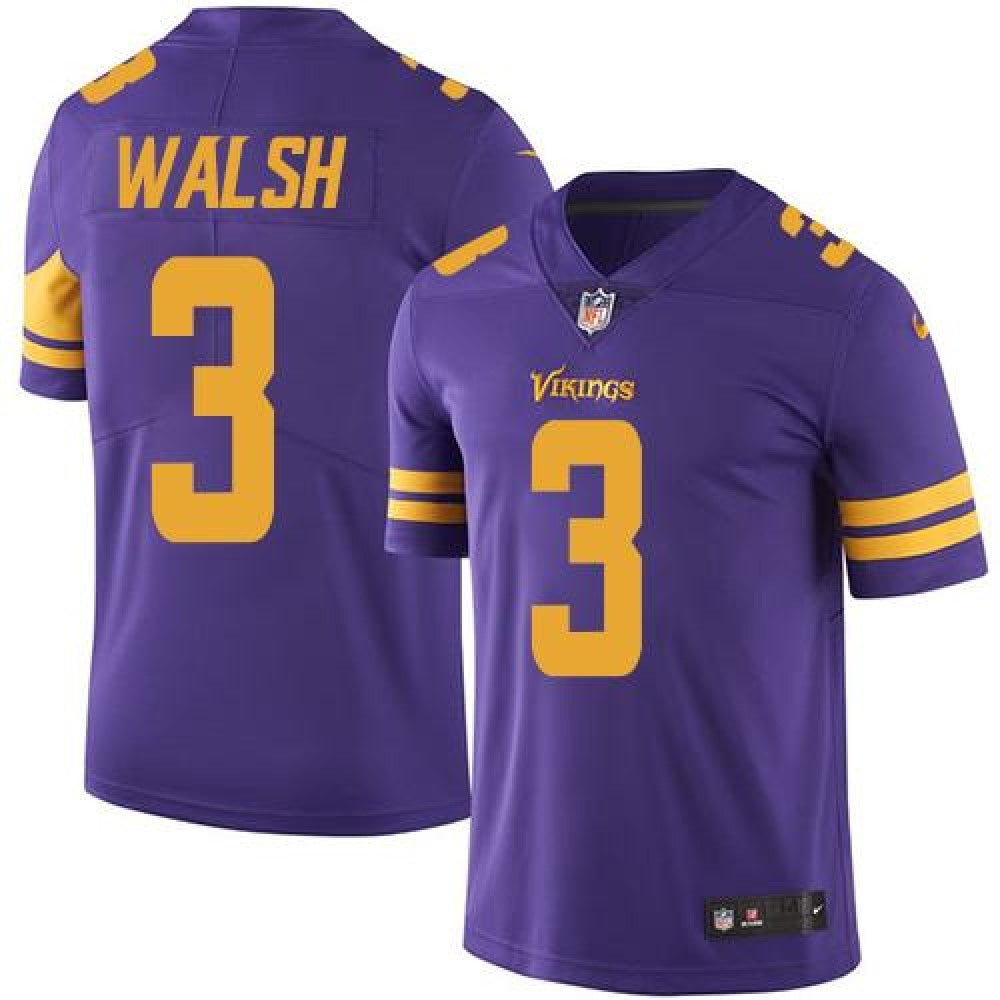 Vikings #3 Blair Walsh Purple Men's Stitched NFL Limited Rush Jersey 