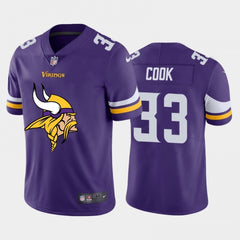 Men's Minnesota Vikings #33 Dalvin Cook Purple 2020 Team Big Logo Limited Stitched Jersey 