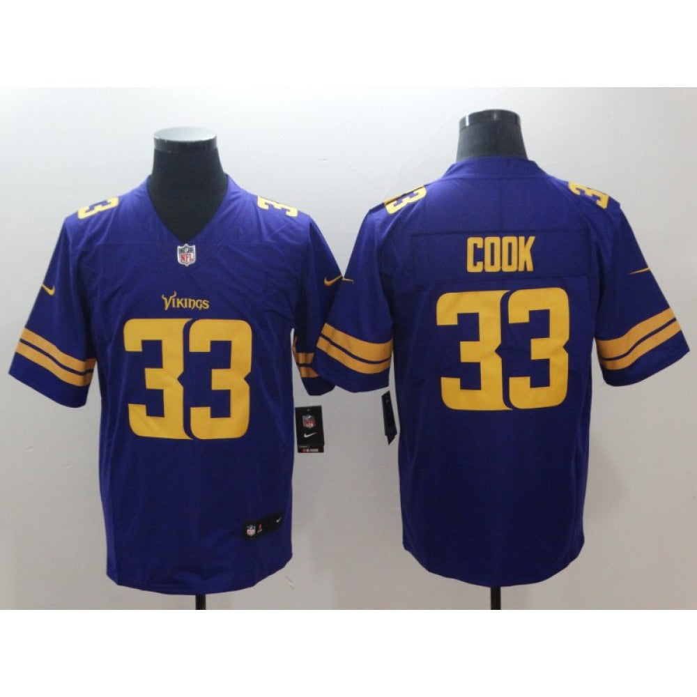 Men's Minnesota Vikings #33 Dalvin Cook Purple Color Rush Limited NFL Stitched Jersey 